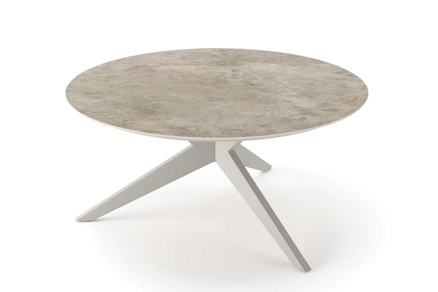 Jati-en-Kebon Yate tafel-Ø150 sand-ceramik-chianca