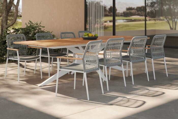 Jati&Kebon YATE tafel 280cm White Teak - Afbeelding 2